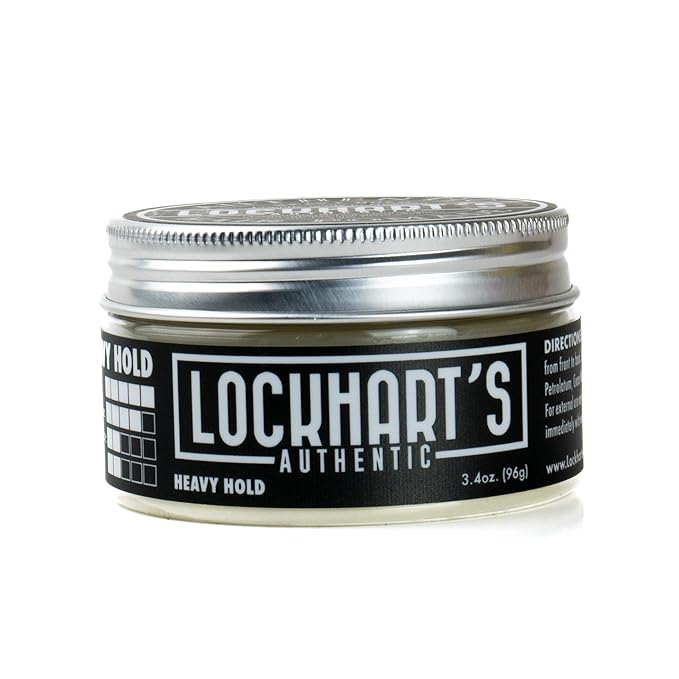 Lockhart’s Heavy Hold - Handcrafted Pomades for Men - World's Strongest Oil Based Pomade - Humidity & Sweat Proof - Low Shine, Heaviest Hold - Coco Vanilla Scent, (3.4oz.)