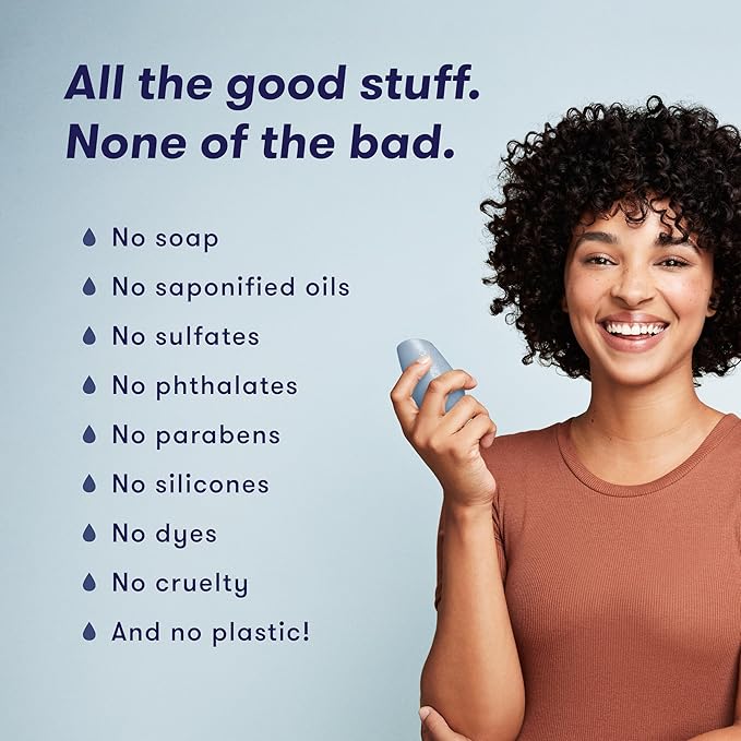 HiBAR - Moisturize Fragrance-Free Shampoo & Conditioner Set - For Dry, Frizzy Hair -Nourish & Hydrate -Coconut Oil & Vitamin B5 -Plastic, Soap, Paraben & Sulfate-Free -Color Safe & Vegan -2 Solid Bars