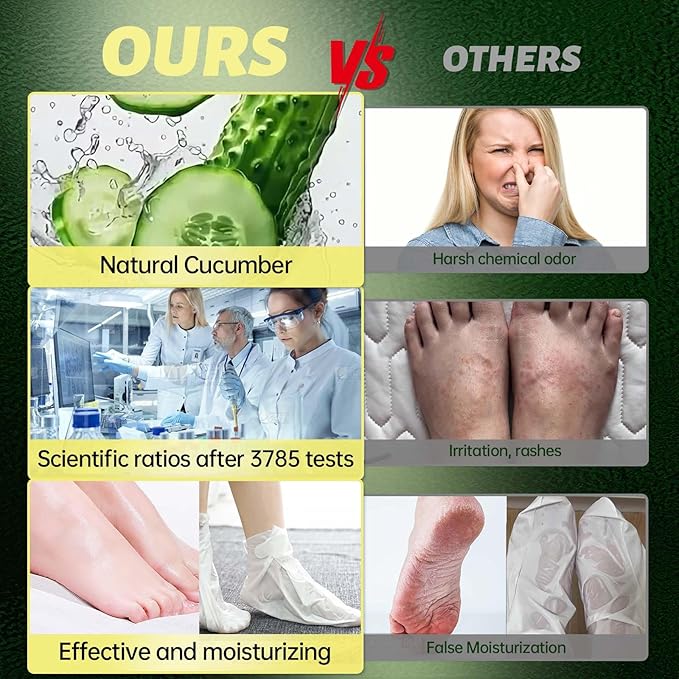 Foot Peeling Mask, Natural Exfoliating Foot Mask, Dead Skin Callus Remover Repair Heels, Hydrating Foot Care for Dry Cracked Feet (9 Pack)