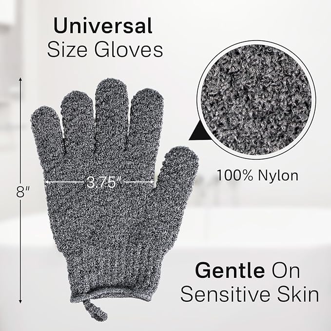 Yiclick Heavy Exfoliating Gloves, Exfoliating Body Scrubber for Bath Shower Exfoliation, Body Scrub Exfoliator for Dead Skin Remover, Exfoliate Sponge Loofah Washcloth Mitt Men Women