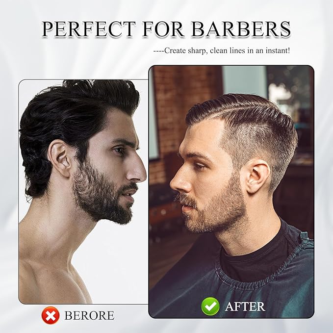 6 Pcs Enhancement Card for Barbers with Measurement Indicator, Reusable Beard Shaper and Hairline Shaping Tool to Clean Barber Accessories Color Spray Edge Line Up Tool (Black)