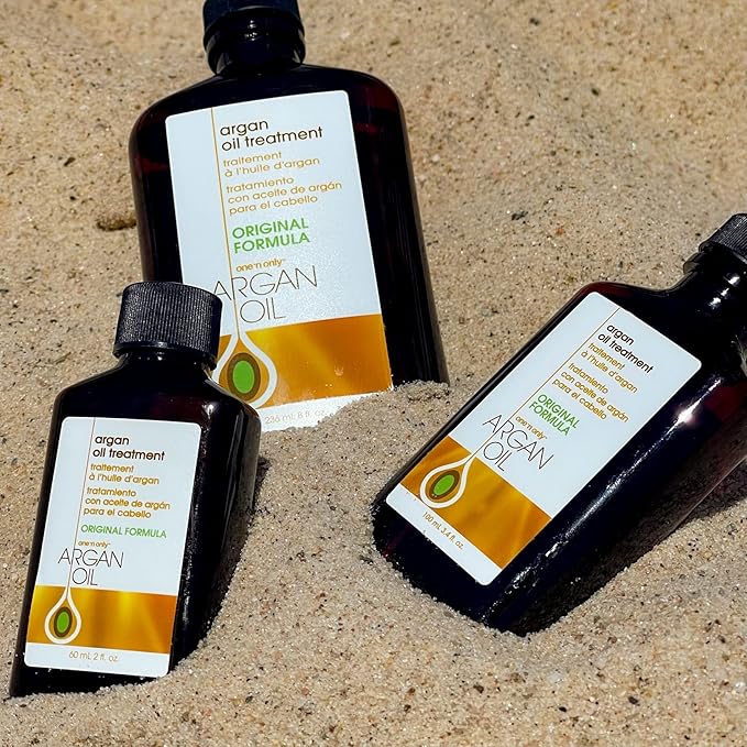 One n Only Argan Oil Hair Treatment - Lightweight & Hydrating Hair Oil for Natural, Wigs & Extensions - Shine Enhancing, Heat Protectant & Frizz Control (8 oz, 3pk)