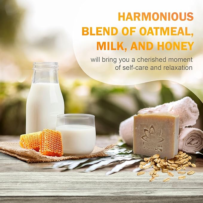 MADE IN USA GOAT MILK and HONEY SOAP BARS - FROM FRESH GOAT MILK | Hand and Body Soap For Eczema, Psoriasis & Dry Sensitive Skin | Soft and Moisturizing | Natural Soap Bar |100% Handmade | 3 Bars