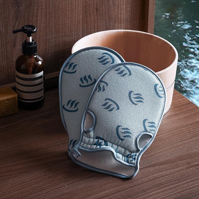 SHIMOYAMA Bath Mitten, Body Exfoliating Gloves, 2 Pack, Thick & Soft Bath Scrub Mitt, Gentle Dead Skin Remover