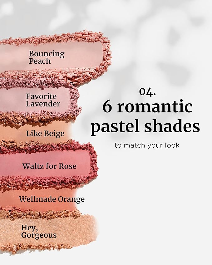 VDL Cheekstain Pastel Blush for Cheeks (Bouncing Peach, 0.2oz) - Lightweight, Velvet Powder Formula - Seamless, Long-Lasting, Natural-Looking Glow | Korean Makeup