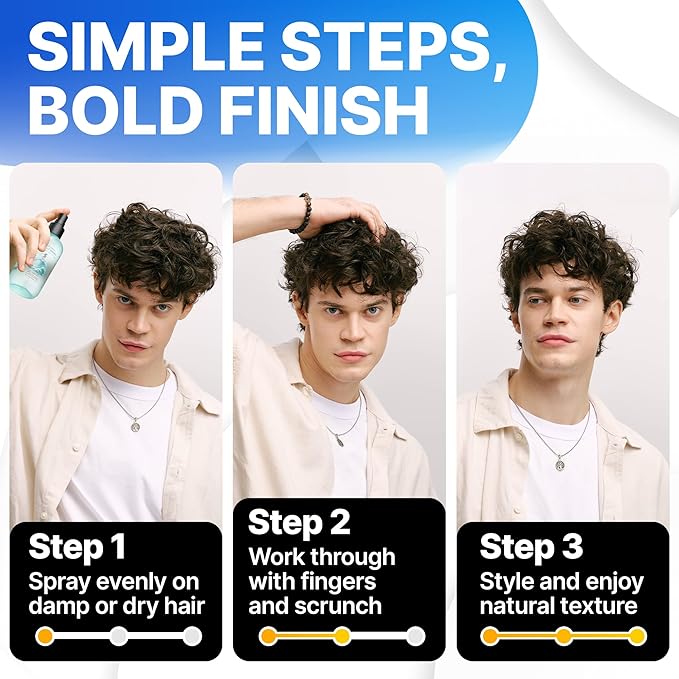 Sea Salt Spray for Men & Women – Texture for Beach Waves, Hair Volumizer, Strong Hold Hairspray, Travel Size Curl, Texturizing Finishing Spray, Extra Hold Hair Styling Mist