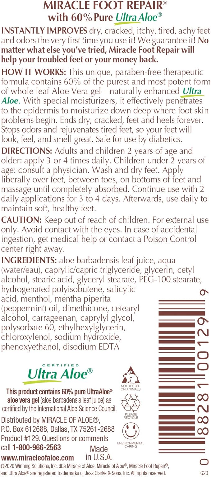 Heel Balm for Dry Cracked Feet - Miracle Heel Stick for Cracked Heel Repair - Heel Balm Stick for Cracked Heel Treatment - Formulated with Pure Aloe Vera, Tea Tree Oil, Shea & Cocoa Butters | 2.5 oz