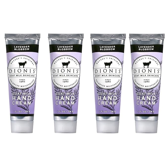 Dionis Goat Milk Hand Cream 4 Piece Travel Gift Set - Lavender Blossom