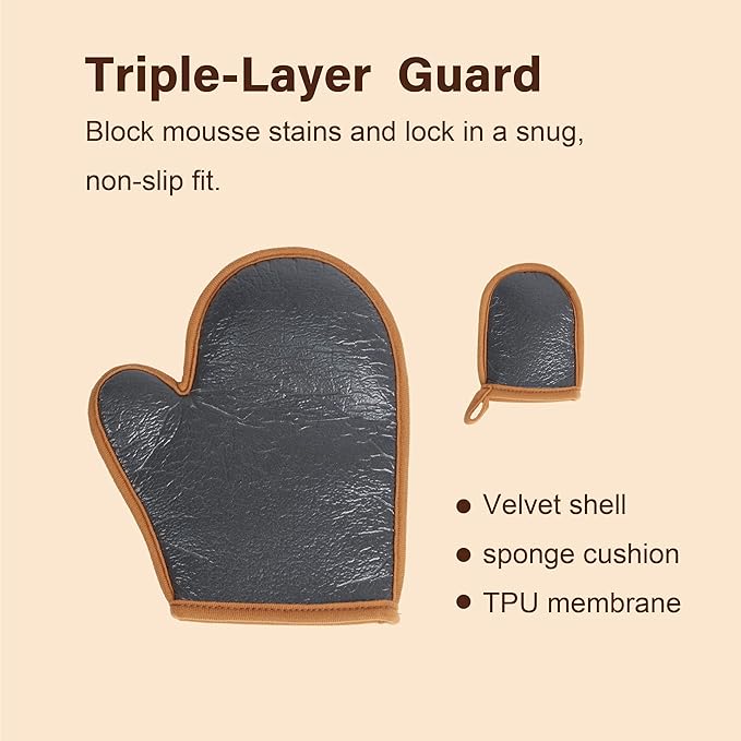 4 in 1 Self Tanning Mitts Self Tanner Mitt Applicator Kit,Self Tanning Mitt Applicator Kit With Self Tanning Glove,Back Tanning Applicator, Mini Tan Mit, Exfoliating Mitt