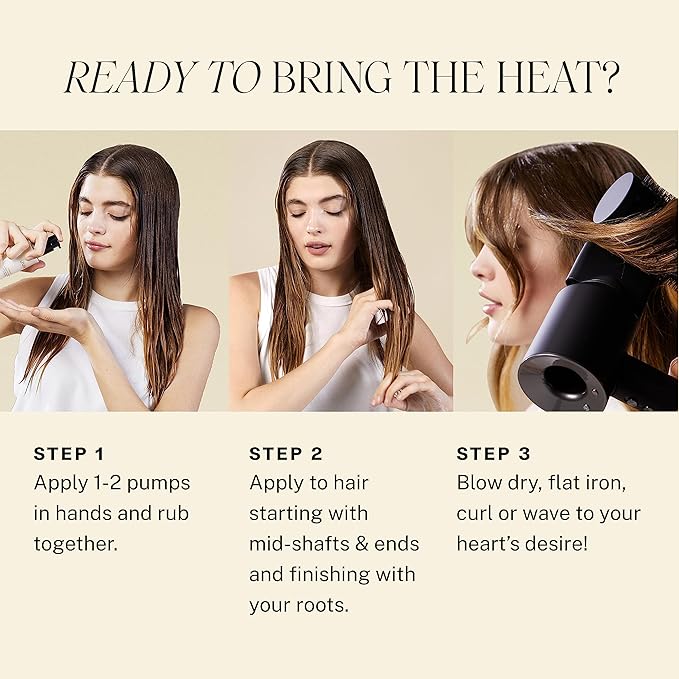 JVN Complete Blowout Styling Milk Heat Protector Cream, Style Memory, Anti-Humidity, Smooths & Protects, Travel Size (0.84 FL OZ)