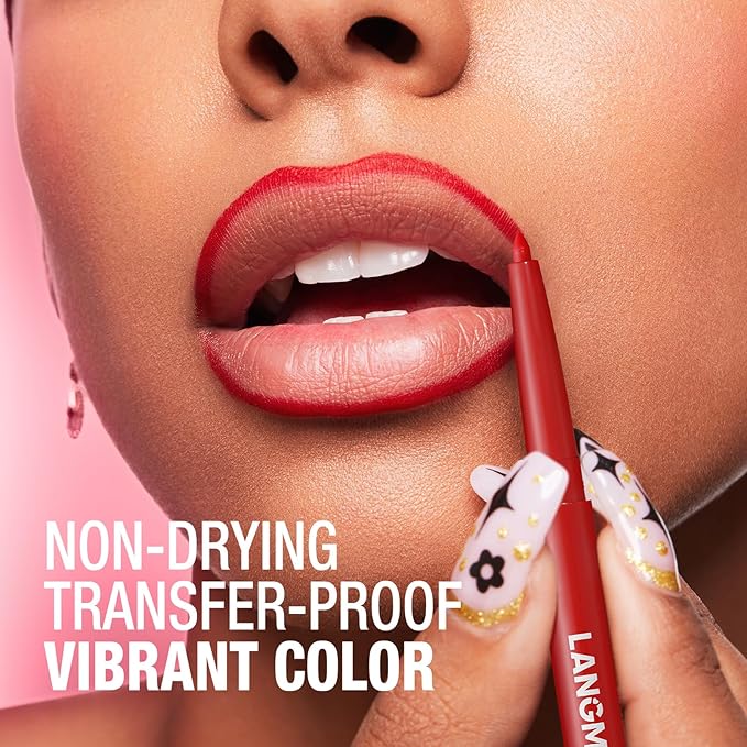 LANGMANNI 6Pcs Sculpting Matte Velvet Lip Liner Set,Smooth Creamy Texture,Waterproof And High Pigmented For Girls Daily Application Lip Makeup(1+2+3+4+5+6)