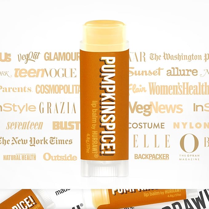 Hurraw! Pumpkin Spice Lip Balm: Organic, Certified Vegan, Cruelty and Gluten Free. Non-GMO, 100% Natural Ingredients. Bee, Shea, Soy and Palm Free. Made in USA