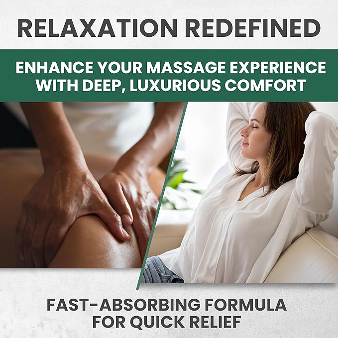 Sore Muscle Massage Oil for Massage Therapy with Arnica, Eucalyptus & Tea Tree Oil Blend for Deep Muscle Relief, Recovery, Softens Skin & Anti-Cellulite Massage for Professional & Home Use, 2-Pack