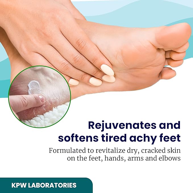 KPW Laboratories Renew Foot Cream for Dry Cracked Heels 2-Pack All-Natural Foot Care for Women & Men, Revitalizing Diabetic Foot Cream, Hydrating Foot Lotion for Dry Feet - Promotes Better Circulation