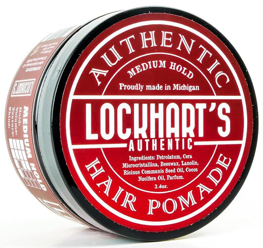 Lockhart's Oil Based Goon Grease - Handcrafted Pomade for Men – Medium Hold, Medium Shine - Locks in Moisture & Easy to Recomb - Sandalwood Vetiver Scent (3.4 oz)