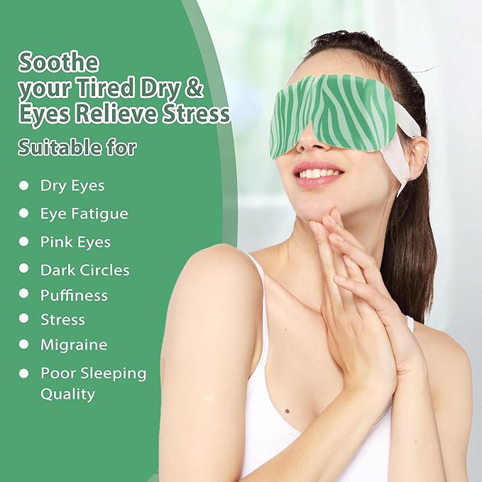 45 Packs Steam Eye Mask Self Heating Moist Eye Compress Disposable SPA Warm Eye Mask for Dry Eyes, Eye Fatigue, Stress Relief, Soothing Headache Travel Trouble Sleeping (Unscented)