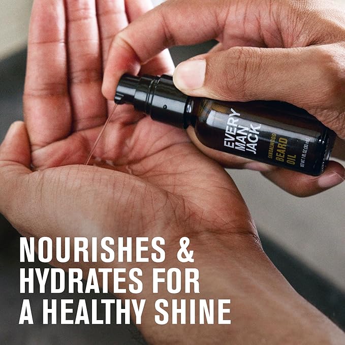 Every Man Jack Mens Beard Oil - Subtle Sea Salt Fragrance - Deeply Moisturizes and Softens Your Beard and Adds a Natural Shine - Naturally Derived with Shea Butter and Coconut Oil - 1 fl oz (2 Pack)