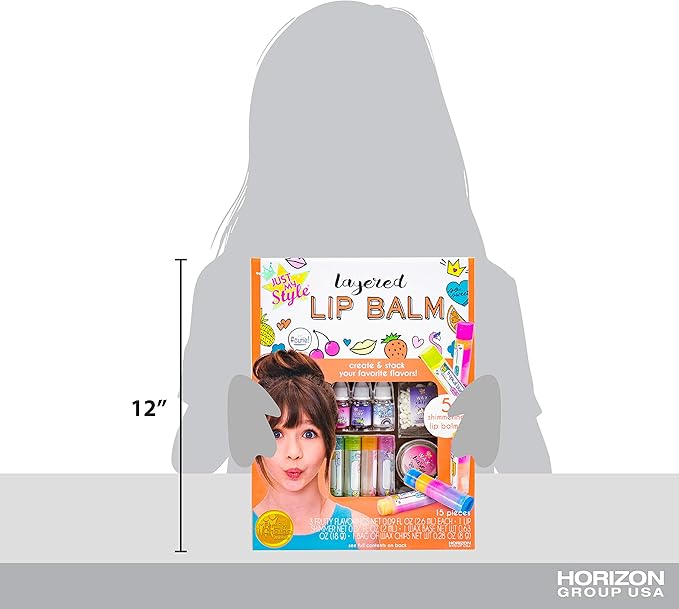 Just My Style Layered Lip Balm by Horizon Group USA, DIY 5 Shimmering Lip Balms, Mix Fruity Flavors To Make Your Own Unique Lip Balm. Strawberry, Tropical Fruit & Very Berry