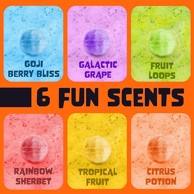 Halloween Bath Bombs for Kids with Surprise Halloween Toys Inside (6 Pack) - Large Pumpkin Bath Bombs for Kids, Boys, Girls & Teens – Spooky Boo Basket Stuffers for Kids - Made in USA by Two Sisters