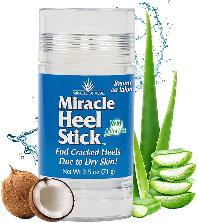 Heel Balm for Dry Cracked Feet - Miracle Heel Stick for Cracked Heel Repair - Heel Balm Stick for Cracked Heel Treatment - Formulated with Pure Aloe Vera, Tea Tree Oil, Shea & Cocoa Butters | 2.5 oz
