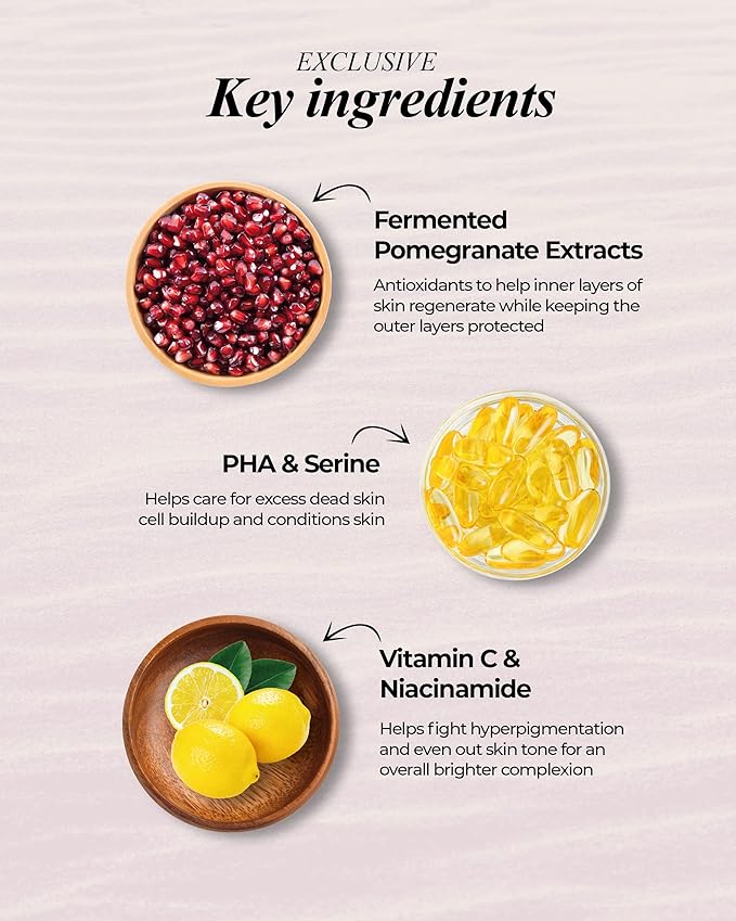 Sooryehan Ultimate Pomegranate (Skincare Set, 12.3fl oz) - Improved Skin Elasticity, Reduced Pores/Wrinkles & Gentle Exfoliation, Vitamin C, Adenosine & Niacinamide