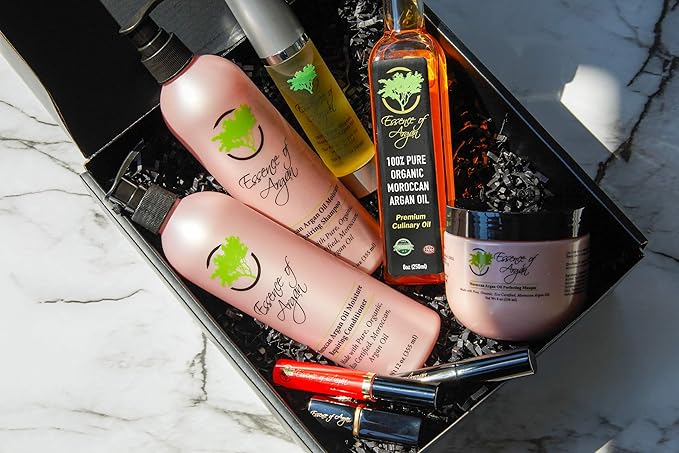 Essence of Argan Organic Moroccan Argan Oil for Cooking, Vegan Eco-Certified USDA-Approved Natural Argan Oil, Great Culinary Oil and Keto Dressing Rich in Nutrients, 25 Ounces