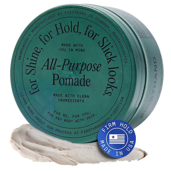 Firsthand Supply All-Purpose Hair Pomade - Clean & Non-toxic Hair Care Ingredients - Gives a Low Shine, Shape and Firm Hold To Your Hair - 3oz (88ml)