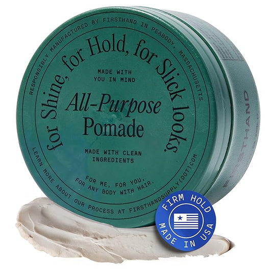 Firsthand Supply All-Purpose Hair Pomade - Clean & Non-toxic Hair Care Ingredients - Gives a Low Shine, Shape and Firm Hold To Your Hair - 3oz (88ml)