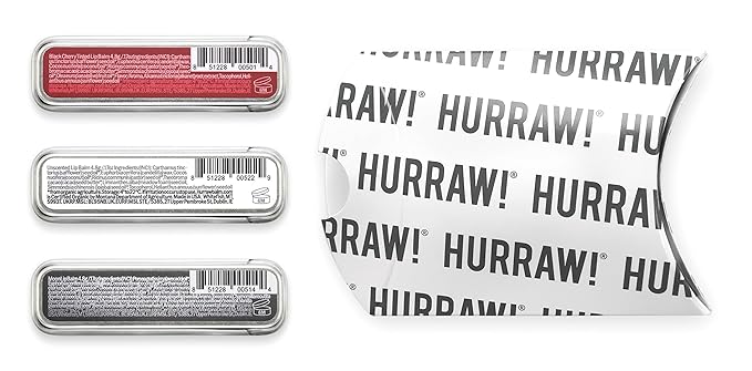 Hurraw! Black Cherry Tinted, Unscented, Moon Night Treatment Lip Balm Slim Slider Tins, 3 Pack Bundle: Organic, Certified Vegan and Cruelty Free All Natural. Bee, Shea, Soy & Palm Free. Made in USA