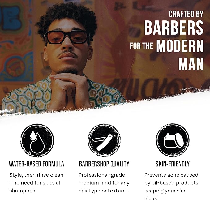 Hair Science - Premium, Organic, Water Based Pomade for Men & Women, Medium Hold, Professional Barber Formulation, Perfect for Curly, Wavy, & Short Hair Styling, Eucalyptus Scent, Travel Size (2 Oz)