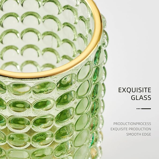 Makeup Brush Holder Organizer,Toothbrush Holders,Desk Pen Pencil Holder,Multifunctional Vintage Glass Brush Cup(A38-5-US/Green/S)