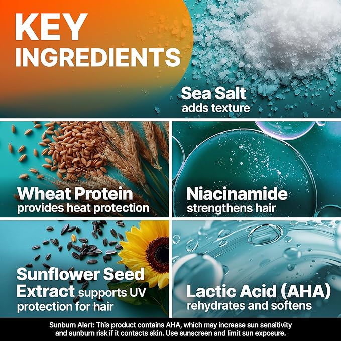 Sea Salt Spray for Men & Women – Texture for Beach Waves, Hair Volumizer, Strong Hold Hairspray, Travel Size Curl, Texturizing Finishing Spray, Extra Hold Hair Styling Mist