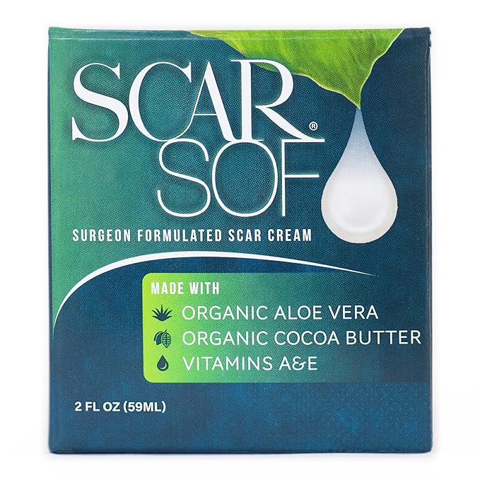 ScarSof Scar Cream - Advanced Scar Cream Made with 100% Organic Aloe Vera and All Natural Emu Oil - Helps Scar Appearance and Overall Skin Health - 2 oz
