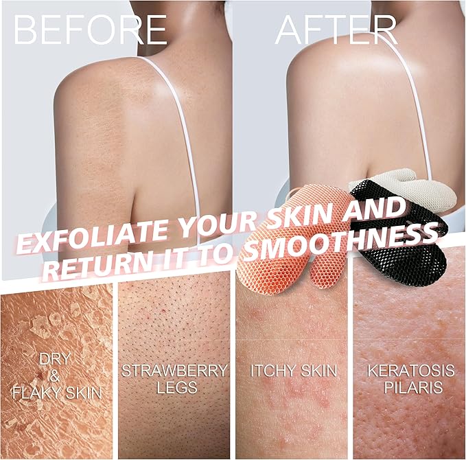 Bath Mitt - Exfoliating Glove, Honeycomb Body Scrubber,Massage Body Scrub Gloves for Home Spa,Mitt Sponges for Cleaning Body,Deep and Gentle,Fast foaming (White(Softer,Medium Size))