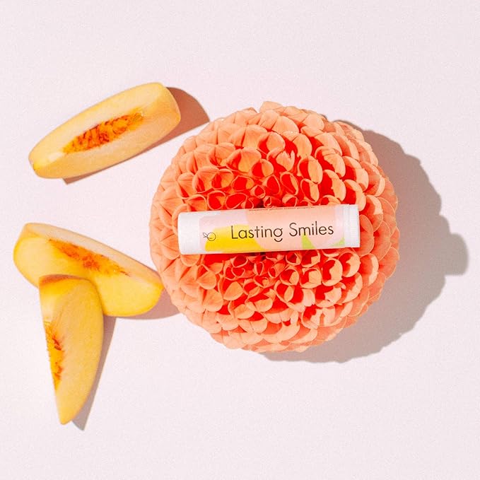 Organic Lip Balm - Peach Blossom 4 Pack - Same Day Therapy for Chapped Lips - Best Lip Balm for Soft Lips