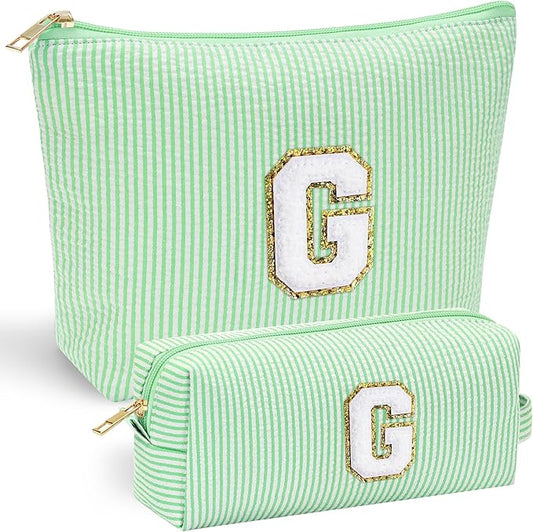 YOOLIFE Gifts for Girls & Women, Teen & Birthday Gifts, Personalized Initial Makeup Bag