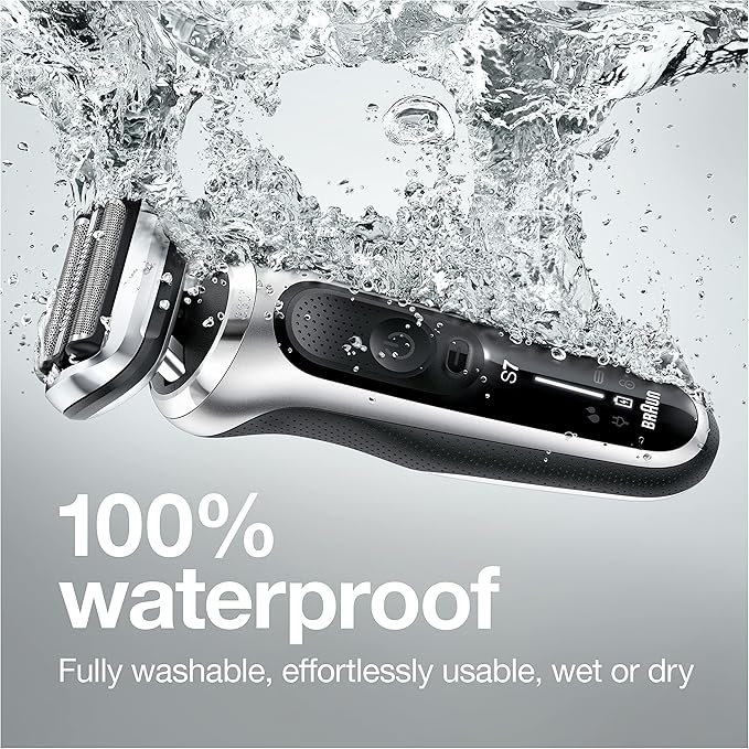 Braun Electric Razor for Men, Series 7 360 Flex Head Foil Shaver with Precision Beard Trimmer, Rechargeable, Wet & Dry and Travel Case, Black, 5 Piece Set