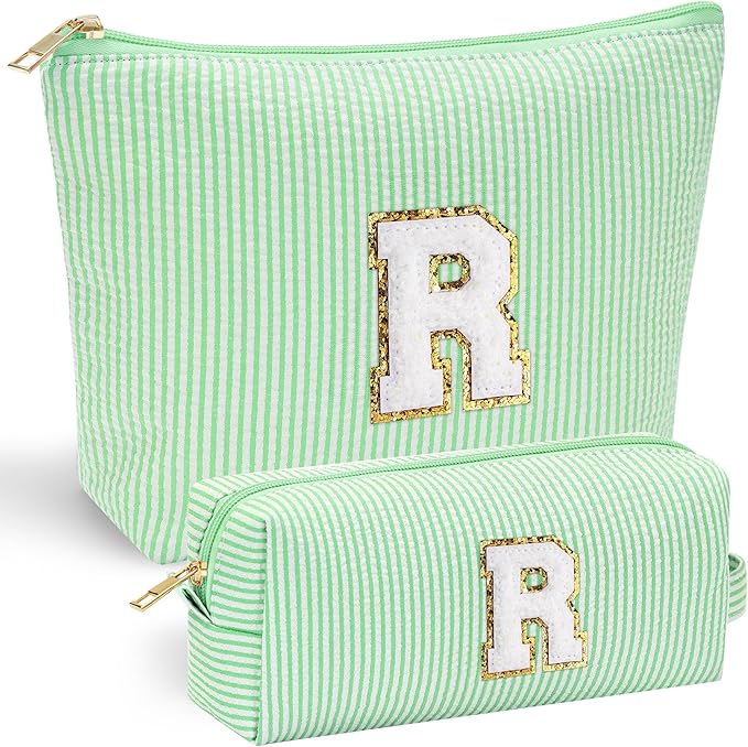 YOOLIFE Tween Girls Trendy Stuff - Gifts for Women: Birthday, Graduation, Mothers Day, Bridesmaid, Teacher, Sister; Initial Makeup Bag - Cosmetic Travel Bag