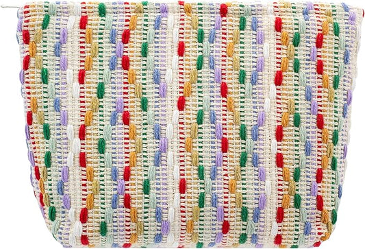 Makeup Bags for Purse Zipper Cosmetic Pouch Large Travel Canvas Make Up Organizer Tool Pouch for Women and Girls,Rainbow Dot