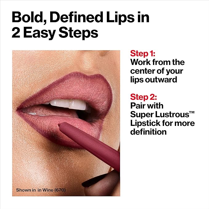 Revlon Colorstay Lip Liner Makeup with Built-in-Sharpener, Longwear Rich Colors, Smooth Application, 703 Mink, 0.01 oz