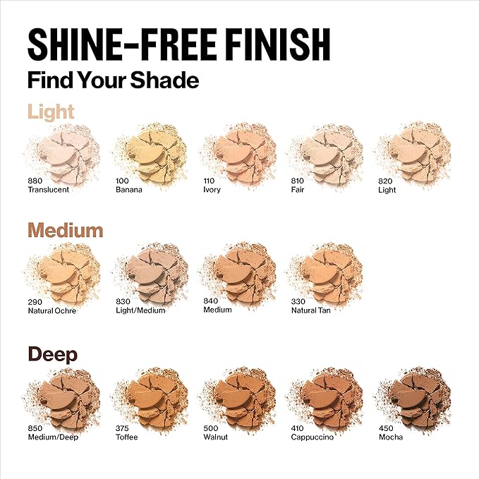 Revlon ColorStay Pressed Powder Face Makeup, Longwearing, Fragrance-Free, Noncomedogenic, 820 Light, 0.3 oz