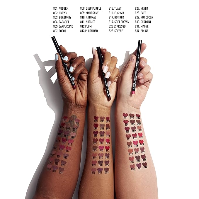 NYX PROFESSIONAL MAKEUP Slim Lip Pencil, Long-Lasting Creamy Lip Liner - Hot Red
