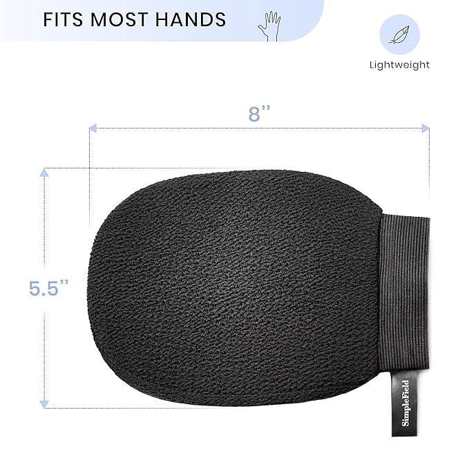 Korean Exfoliating Mitt for Remove Dead Skin. 100% Viscose Deep Kessa Exfoliating Glove for Body Scrub, Keratosis Pilaris and Self Tanning Removal. Easily Smooth Skin Surface. (1 Piece)