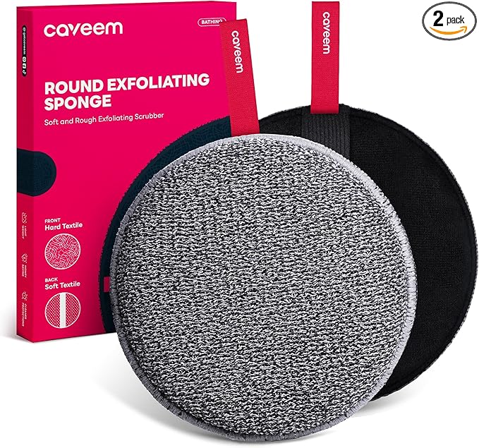 Exfoliating Body Scrubber, Bath and Body Scrub Buffer, Body Exfoliator for Remove Dead Skin, Gentle and Rough Lightweight Sponge for Shower (2 Pack)