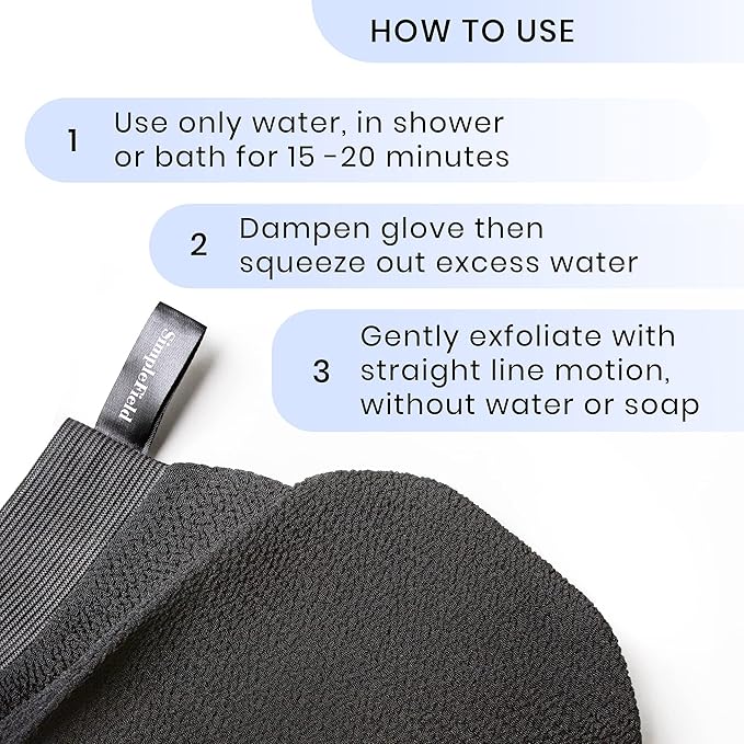 Korean Exfoliating Mitt for Remove Dead Skin. 100% Viscose Deep Kessa Exfoliating Glove for Body Scrub, Keratosis Pilaris and Self Tanning Removal. Easily Smooth Skin Surface. (1 Piece)