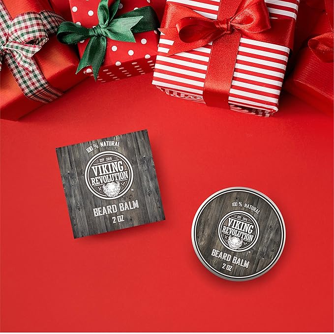 BEST DEAL Beard Balm with Argan Oil & Mango Butter - Styles, Strengthens & Softens Beards & Mustaches - Citrus Scent Leave in Conditioner Wax for Men by Viking Revolution