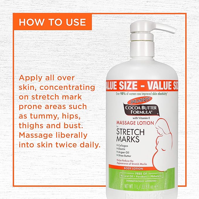 Palmer's Cocoa Butter Formula Massage Lotion For Stretch Marks, Pregnancy Skin Care & Cocoa Butter Formula Skin Therapy Moisturizing Body Oil with Vitamin E, 5.1 Ounces