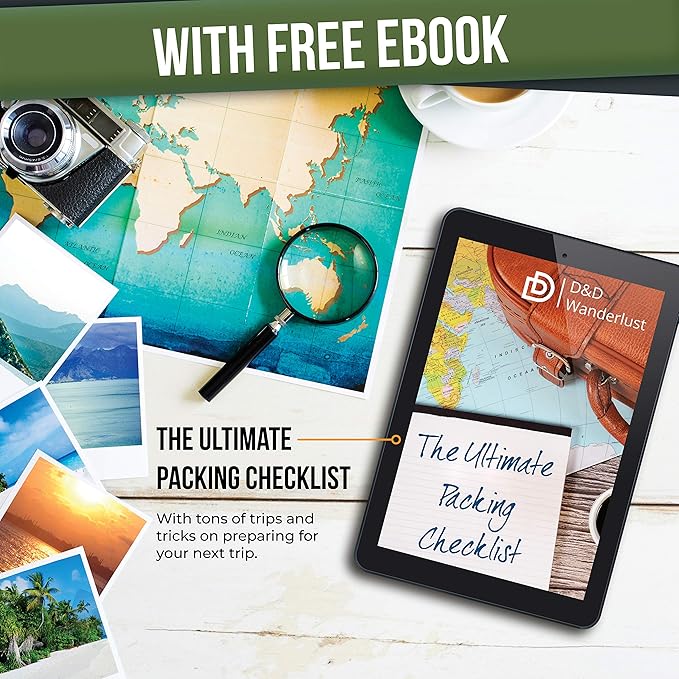 D&D Hanging Travel Toiletry Bag for Men and Women – Large Cosmetics, Makeup and Toiletries Organizer Kit with 10 Compartments, YKK Zippers, XXL Metal Swivel Hook, Water-Resistant Nylon