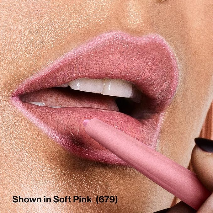 Revlon Colorstay Lip Liner Makeup with Built-In Sharpener, Longwear Rich Colors, Smooth Application, 679 Soft Pink, 0.01 oz