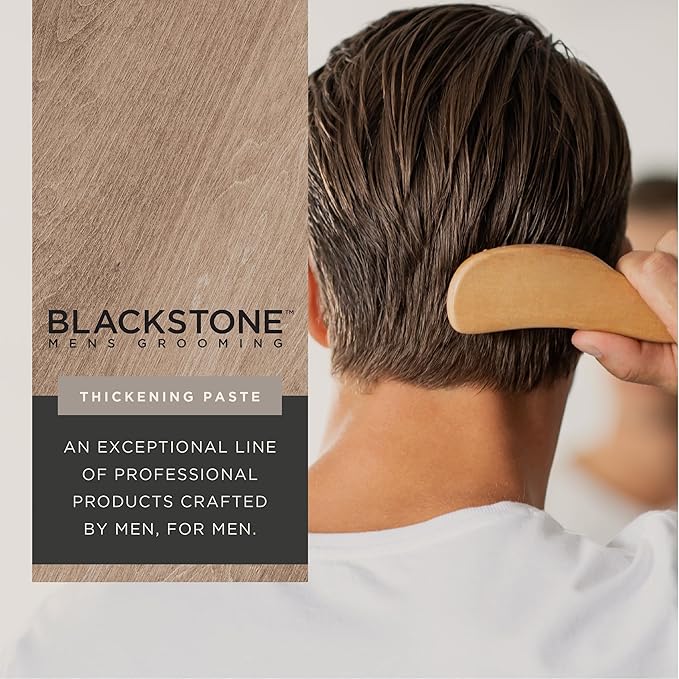 Blackstone Men's Grooming Thickening Fiber Paste Gel for Hair Styling - Adds Volume with Pliable Hold & Matte Finish | Paraben & Cruelty Free | Made in USA, Sandalwood (4 Oz, 2 Pack)